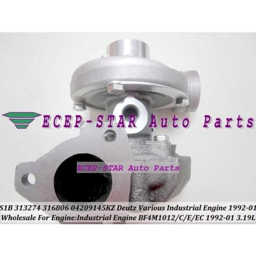 S1B 313274 316806 04209145KZ 4198470KZ 4198477KZ Turbo Turbocharger For Deutz Industrial Engine 1992-01 BF4M1012 /C/E/EC 3.19L