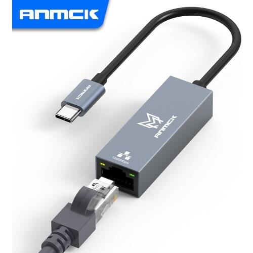 Anmck USB C Ethernet Network Adapter USB to RJ45 USB Ethernet Adapter For Laptops Macbook Pro/Air USB Ethernet Network Card