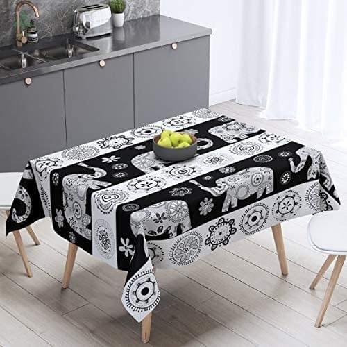 Elephant Tablecloth Boho Exotic Tribal Moroccan Mexican Style Table Accessories Exotic Animals Aztec Dining Decor
