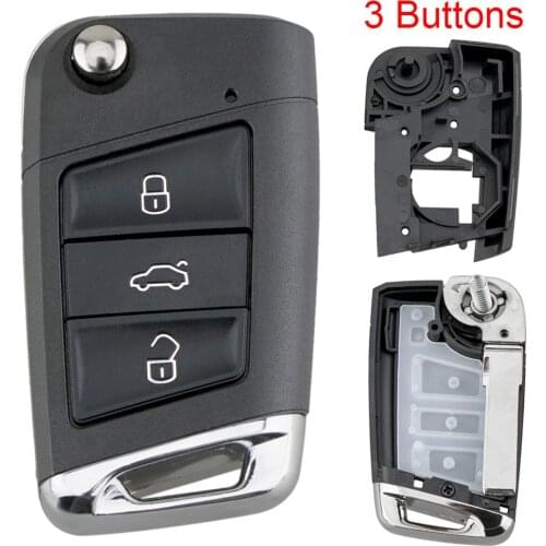 3 Button Car Styling Flip Folding Key Fob Smart Shell For VW Volkswagen Golf 7 MK7 Skoda Octavia A7 Seat