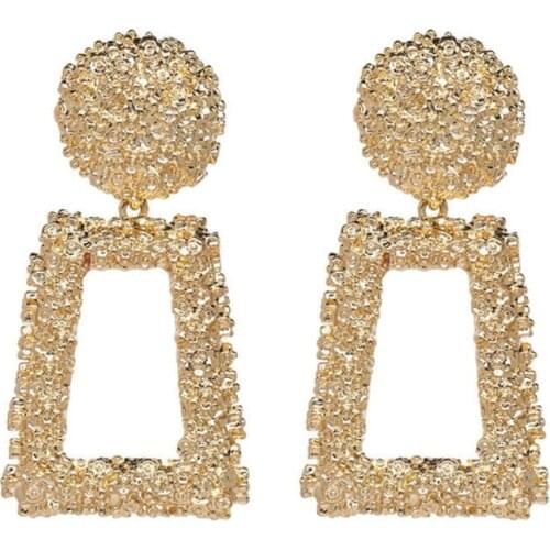 2020 ZA Big Geometric Earrings for Women Fashion Gold Large Metal Drop Dangle Earring Hanging Statement Earings Wedding Jewelry