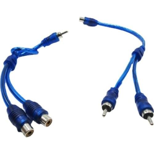 10Pcs Audio Connection for 1 RCA Female To 2 RCA Male Adapter Splitter Cable
