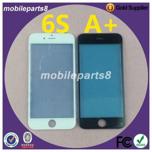 100pcs Glass with frame for iPhone 6S 4.7" Front Screen Outer Glass with frame Replacement Black or White