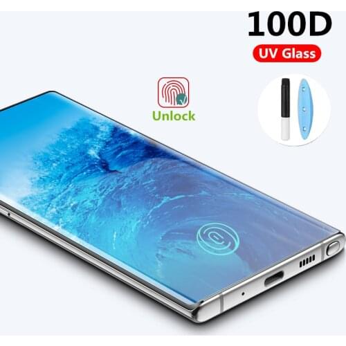 100D UV nano liquid Tempered Glass film For Samsung Galaxy S20 Ultra s10 5G note 10 plus Screen Protector full glue cover glass