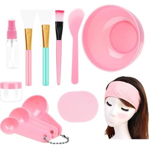 12pcs/set DIY Mask Skin Care Kit Mask Bar Brush Measuring Spoon Spray Bottle Bubble Washing Mask Making Tool