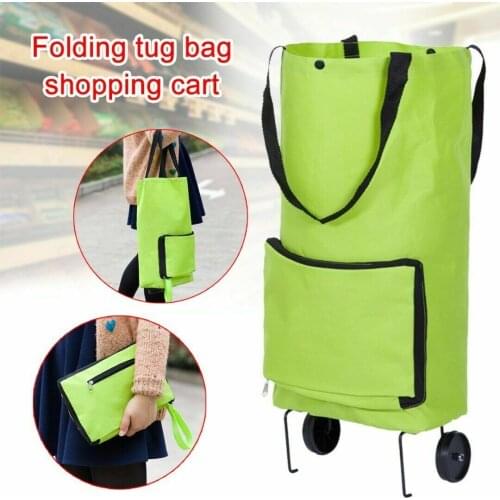 2019 Fashion Folding Home Trolley Shopping Bag With Wheels Reusable Portable Eco-friendly Storage Totes Large Handle Bags