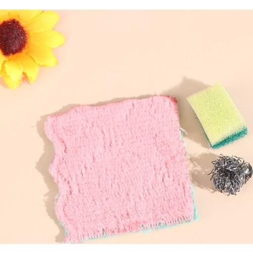 3Pcs/Set Dollhouse Miniature Steel Wire Sponge Ball and Washing Rag Home Kitchen Cleaning Tools