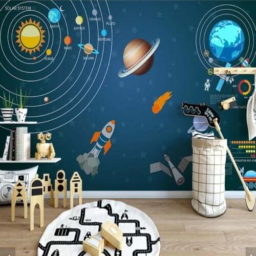 3D Hand Oil Painting Space Universe Wallpaper Wall Mural Decals 3 D Wall Paper Rolls for Boys Room Kids Bedroom Murals Custom