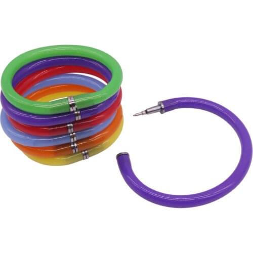 5pcs Flexible Ball Pen Cute Soft Plastic Bangle Bracelet Ballpoint Pens School Office Gifts