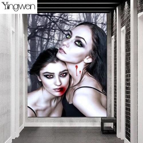 5D DIY Diamond Painting Gothic Vampire Full Square Round Drill Diamond Embroidery Fantasy Girl Handicraft Home Decor Art Gift