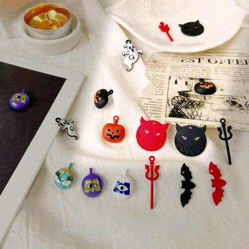 DIY Halloween gift accessories earring material ghost bat pumpkin pendant homemade headgear earring pendant