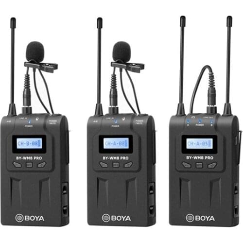 BOYA BY-WM8Pro K2 K1 mic condenser Wireless Mic Microphone System Audio Video Recorder Receiver for Canon Nikon Sony DSLR Camera