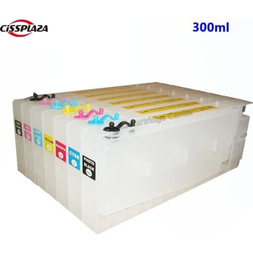 CISSPLAZA 300ml 7pcs refillable ink cartridges compatible for epson pro 7600 pro 9600 pro7600 pro9600 pro4000 printer