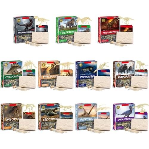 DIY Dinosaur Crocodile Novelty Digging Fossils Excavation Toys Kids Educational 63HE