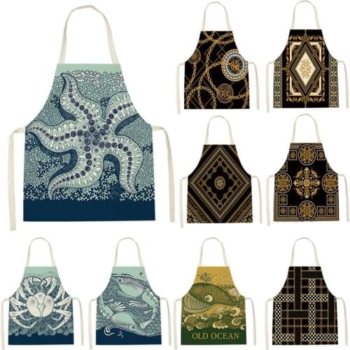 Apron Child Apron Kitchen Household Item Marine Life Apron Adult Hair Apron 55-68cm Apron Custom Logo Kitchen Supplie Tablier