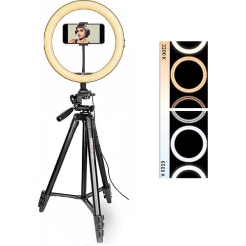 11 Inch Ring Light with Tripod Stand YouTube LED TikTok USB Ringlight Kit Light Dimmable Selfie Ring Lamp Photography Lighting