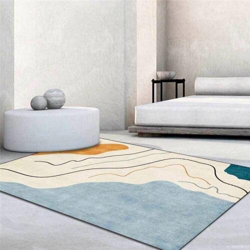 Simple-Style Modern Rug Marble Geometric Lines Light Green Morandi Carpet Living Room Bedroom Bed Blanket Kitchen Floor Mat