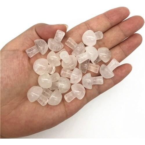 Beautiful 1/2Pcs Lovely Natural White Crystal Mushroom Shaped Polished Stone Decor Healing Gift Natural Quartz Crystals
