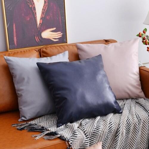 13 solid color PU leather cushion cover faux leather pillowcase 50x30cm 45x45cm waterproof throw pillow cover