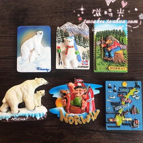 Norwegian Tourist Memorial Landscape Refrigerator Magnet 3D Fridge Magnet Sticker Travel Souvenir Kitchen Home Gifts Decoration