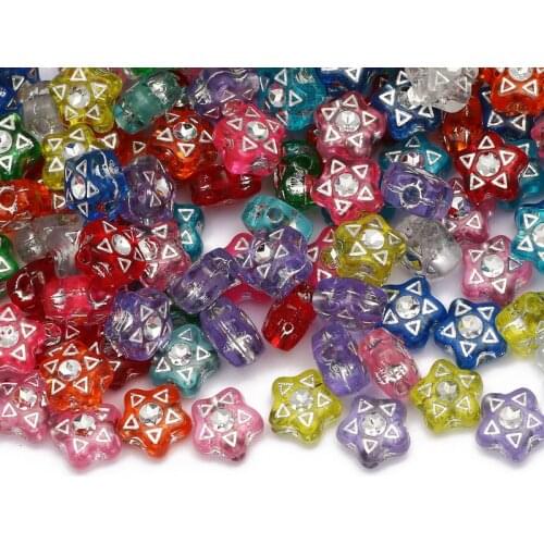 Colorful Mixed 7mm Star Acrylic Spacer Beads 100pcs/lot Loose Beads For Jewelry Making DIY Necklace Bracelet Accessories