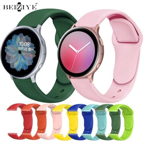 20mm 22mm Band For Samsung Active 2 40mm 44mm Sport Silicone Strap watch 3 41mm Gear s3 42/46mm bracelet Huawei watch GT2/2e/pro