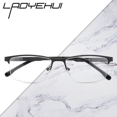 Retro Womens Vintage Glasses Frame Men Eyewear Frames Square Spectacle Frames Half Korean Optical Prescription Eyeglasses Metal