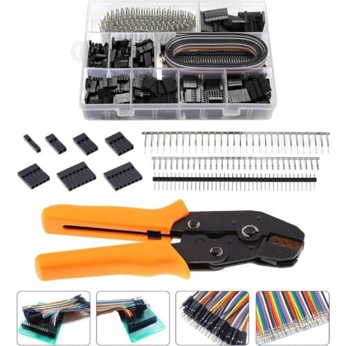 SN-28B 0.1-1mm² 1550PCS Dupont Crimping Pliers Set 2.54 Pins Header Electrical Wired Terminal Connector Ferrule Clamp Kit Tools