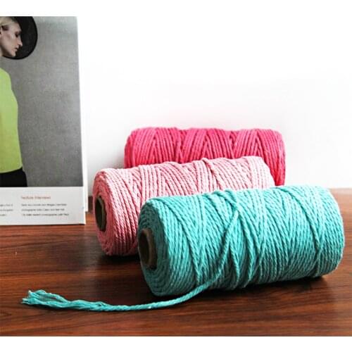3mm 100% Cotton Rope Diy Hand-woven Wall Hanging Rope Home Decoration Accessories Arts and Crafts Bakers Twine Macrame Cord