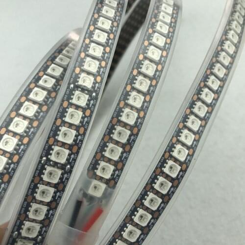WS2815 DC12V addressable full color RGB 5050 LED strip;144leds/m;2m;waterproof in silicon tube;IP66;BLACK PCB