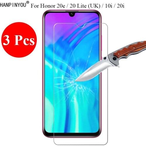 3 Pcs/Lot New 9H 2.5D Tempered Glass Screen Protector For Huawei Honor 20e 20 Lite (UK) 20i 10i Protective Film + Clean Tools