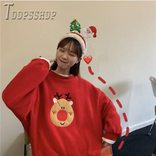 2020 Imitation Lambswool Fake Two Piece Women Sweatshirt Kawaii Embroidery Loose Female Sweatshirts