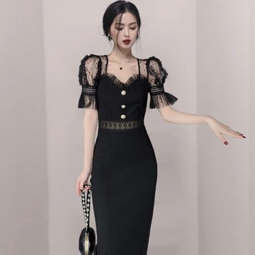 High Quality Fashion Runway Designer Summer Dress Womens Hollow-Out Lace Patchwork Dress