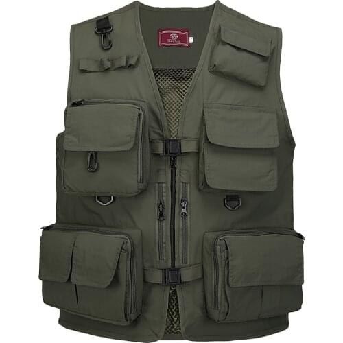 Multi Pocket Fishing Vests Quick Dry Breathable Outdoor Mesh Jackets Photography Hiking Vest Outdoor Sport Men Breathable Vest