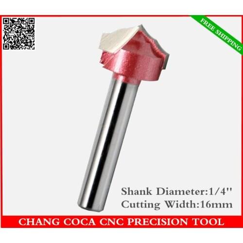 1/4''*16mm,Freeshipping CNC solid carbide End Mill,tungsten 3D woodworking insert router bit,wood tools,trimming carving bit