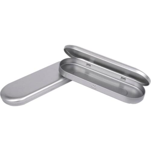 1pc Flip Metal Pen Pencil Case Rectangular Empty Storage Box for Pill Money Coin Candy Key Makeup Cosmetic Organizer Container