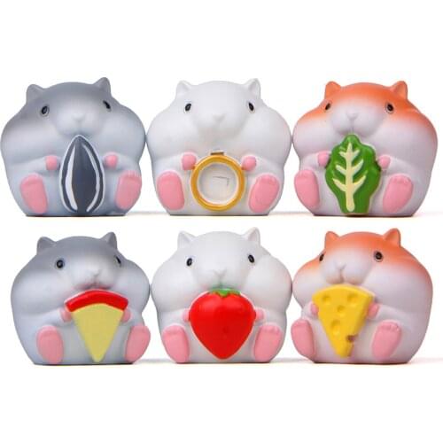 1pc Cute Hamster Mouse Animal Resin Craft Miniature Decor Glass Ornament Figurine Garden Fairy Home Decoration DIY Accessories