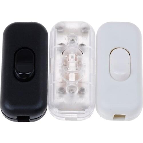 1 x On/off switche New Bedside Lamp Switch AC 0V-250V 6A Inline ON/OFF Table Desk Lamp Cord Cable Switch 302-2