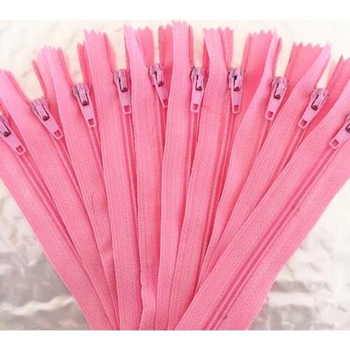 10 pieces. Pink 30cm (12inch) nylon zipper, sewer tailor, handicraft and FGDQRS