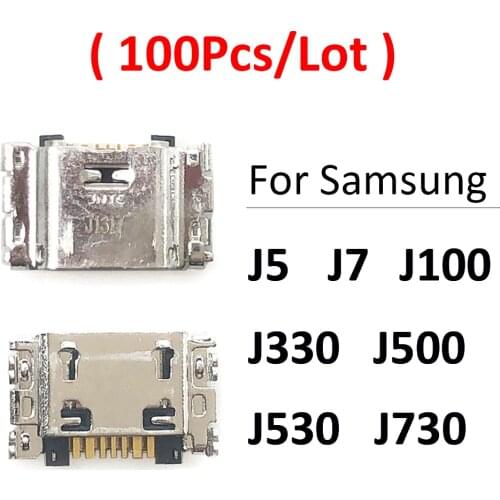 100Pcs/Lot, Micro Mini USB jack socket connector charger Charging Port For Samsung J1 J5 J7 J330 J530 J730 J1 J100 J500