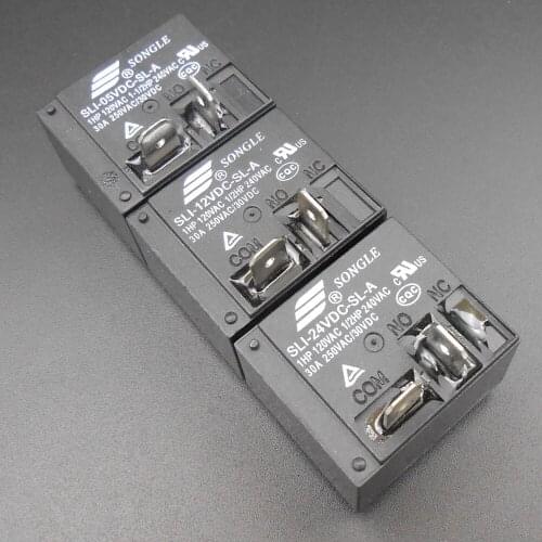 100Pcs SONGLE Power Relay SLI-05VDC-SL-A 4-Pin SLI-12VDC-SL-A SLI-24VDC-SL-A 4 Pins DC 5V 12V 24V Normally Open A Type 30A 707-9