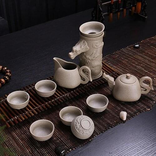 2018 Rough pottery Kung Fu tea set of purple sand ice celadon ceramic teapot cup set gift special offer