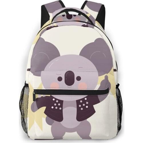 2021 Travel Backpacks Cute Koala Showing Middle Finger Swear Girl Backpack For Women Large Capacity School Bag For Teenage