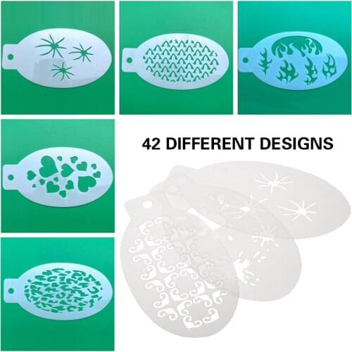 42 Pcs/set Face Painting Stencils Templates Professional Body Art Makeup Tools Rainbow Dots Fish Scale Leopard Plastic Party