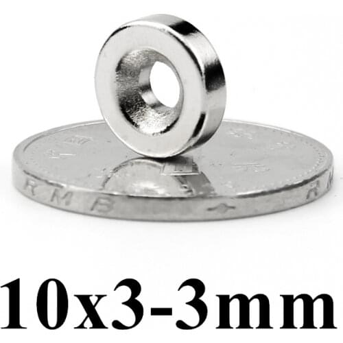 500pcs Super Strong Round Neodymium Countersunk Ring Magnets 10mm x 3mm Hole: 3mm N35 Neodymium Magnet Free Shipping