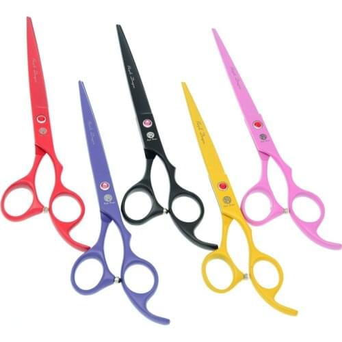 7.0" Professional Dogs Cutting Scissors Japan 440c Steel Pets Grooming Shears Straight Head Animals Hair Thinning Shears B0029B