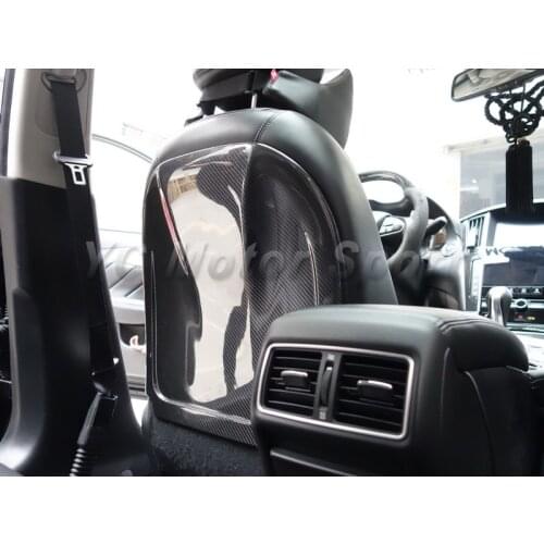 Car Accessories Dry Carbon Fiber Seat Back Cover Trim Fit For 2014-2015 Infiniti Q50 Sedan Seat Back Cover Car Stying
