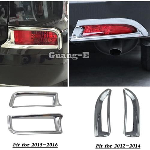 High quality Car detector ABS Chrome cover trim back tail rear fog light lamp frame parts 2pcs For Honda CRV CR-V 2012 2013 2014