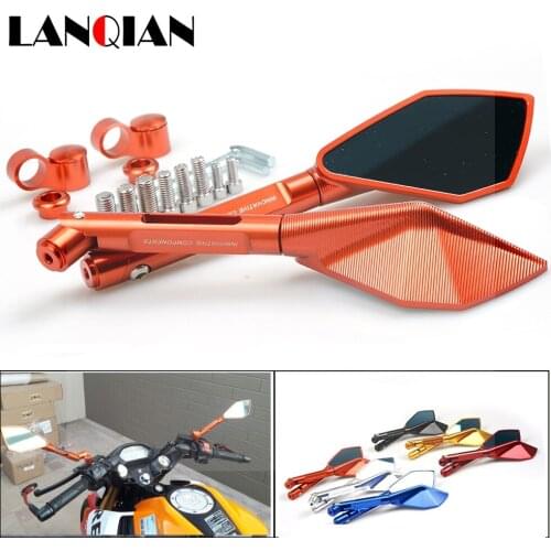 Motorbike Motor Handle Bar End Rearview Side Mirrors For Suzuki Gsr 600 Sv650 1000 Gsf 600 1250 Bandit 600 Intruder 800