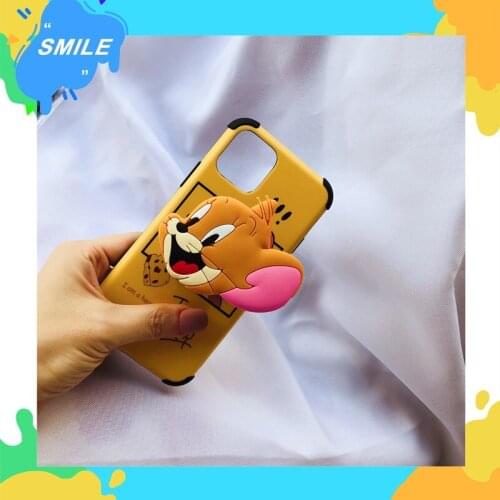 Lovely Stand Holder Phone Case For iPhone12 Mini 11Pro Xs max 8Plus SE2020 7plus XR Shockproof imd Cover Skinny Capa Protection